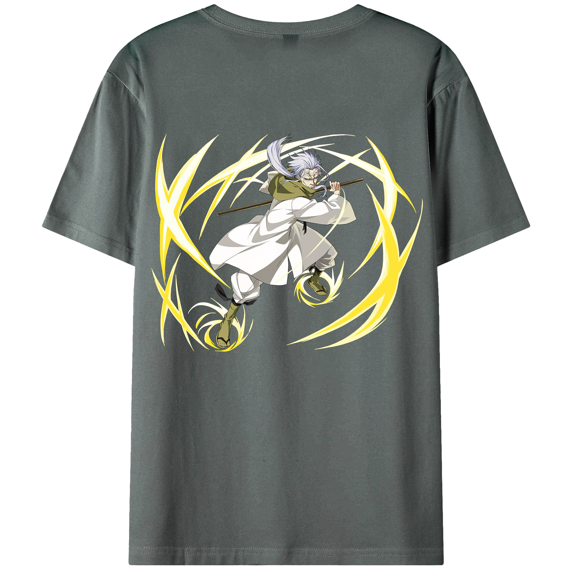 （画像用） 転スラ Regarding Reincarnated to Slime 綿100％ メンズ半袖Tシャツ（バックプリント） 通気性